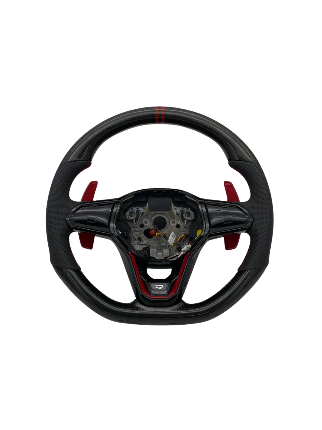 VW Mk8 R-Line Steering Wheel — Carbon & Perforated Leather